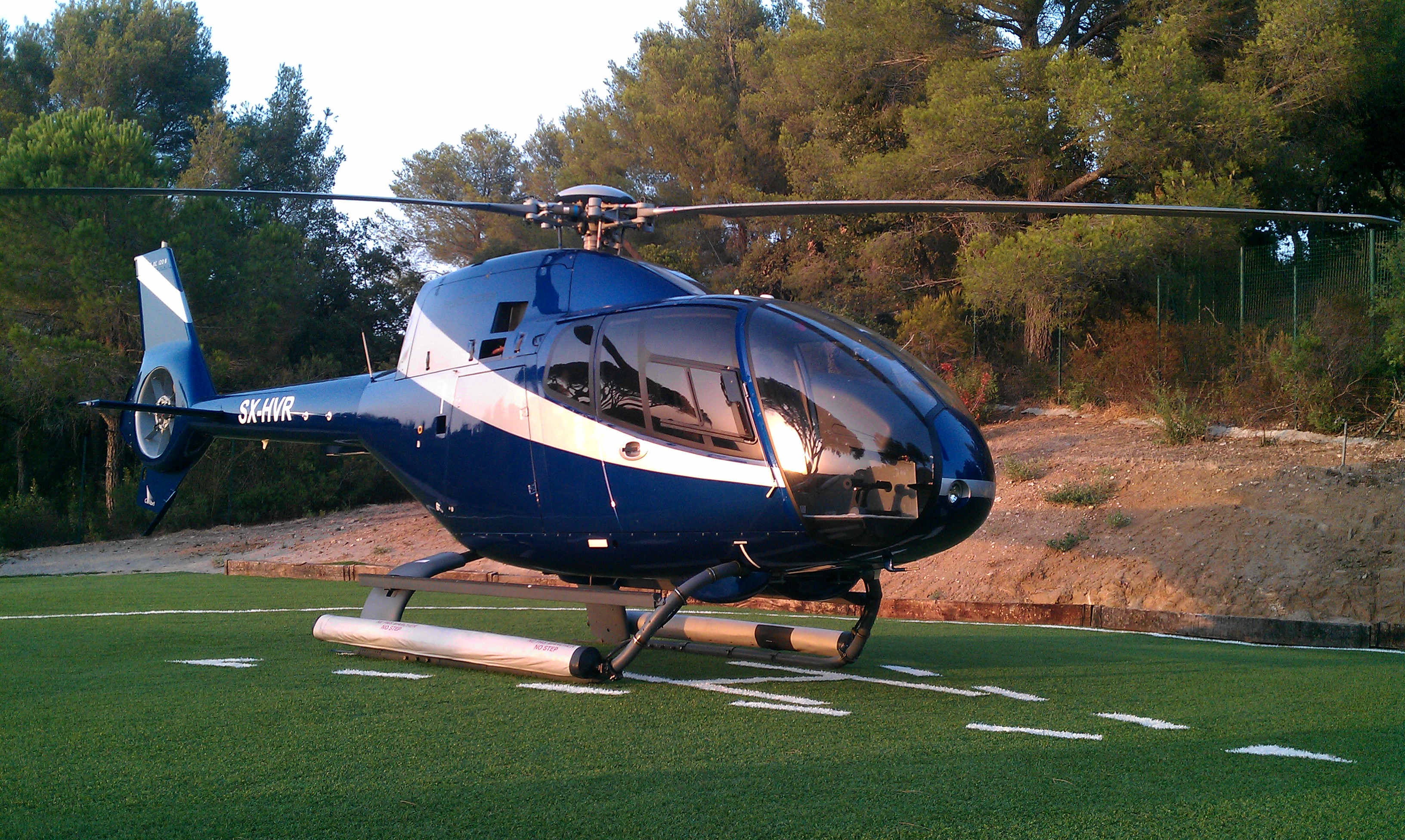 EC120 on private helipad