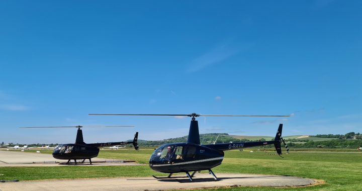 R44 and R66 starting up for check flights