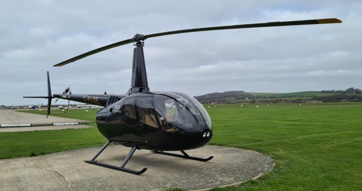 R66 helicopter on the pad at Advance Helicopters